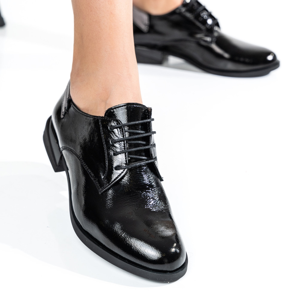 PANTOFI NEGRI PIELE NATURALA LACUITA 212623NPK