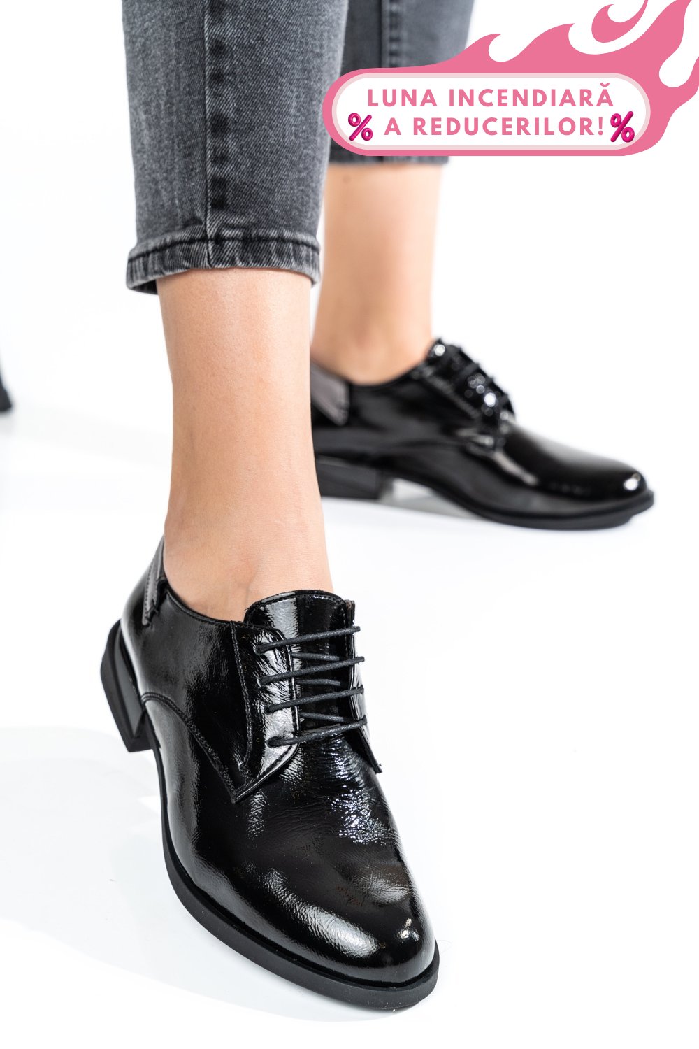 PANTOFI NEGRI PIELE NATURALA LACUITA 212623NPK