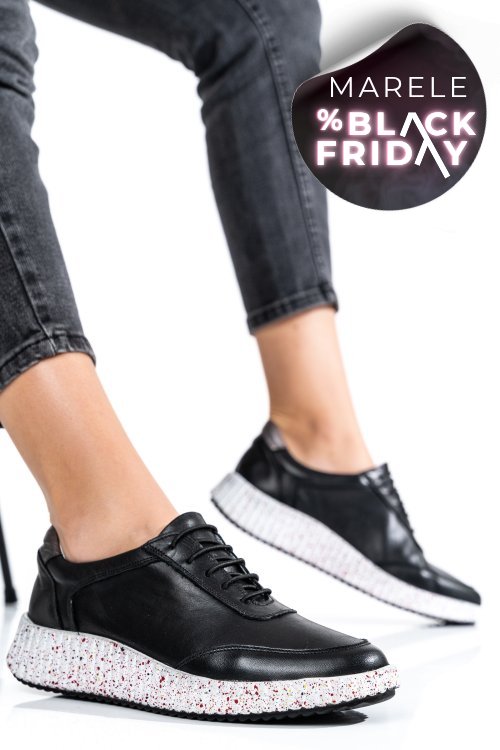 Pantofi sport negri piele naturala 231688np