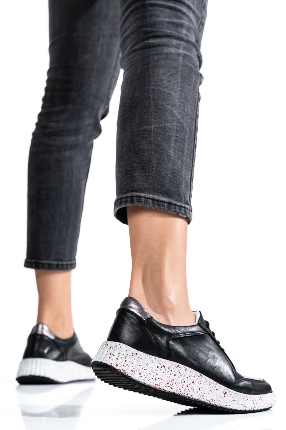 PANTOFI SPORT NEGRI PIELE NATURALA 231688NP