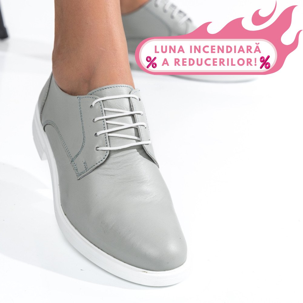 PANTOFI GRI PIELE NATURALA 2S7711697NP