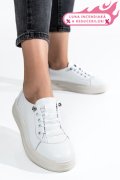 PANTOFI SPORT ALBI PIELE NATURALA 2S7731683NP