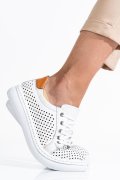 PANTOFI SPORT ALBI PIELE NATURALA ASPKD003