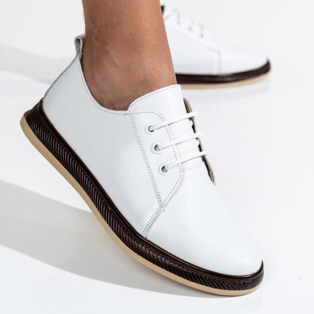 PANTOFI ALBI PIELE NATURALA APCK550