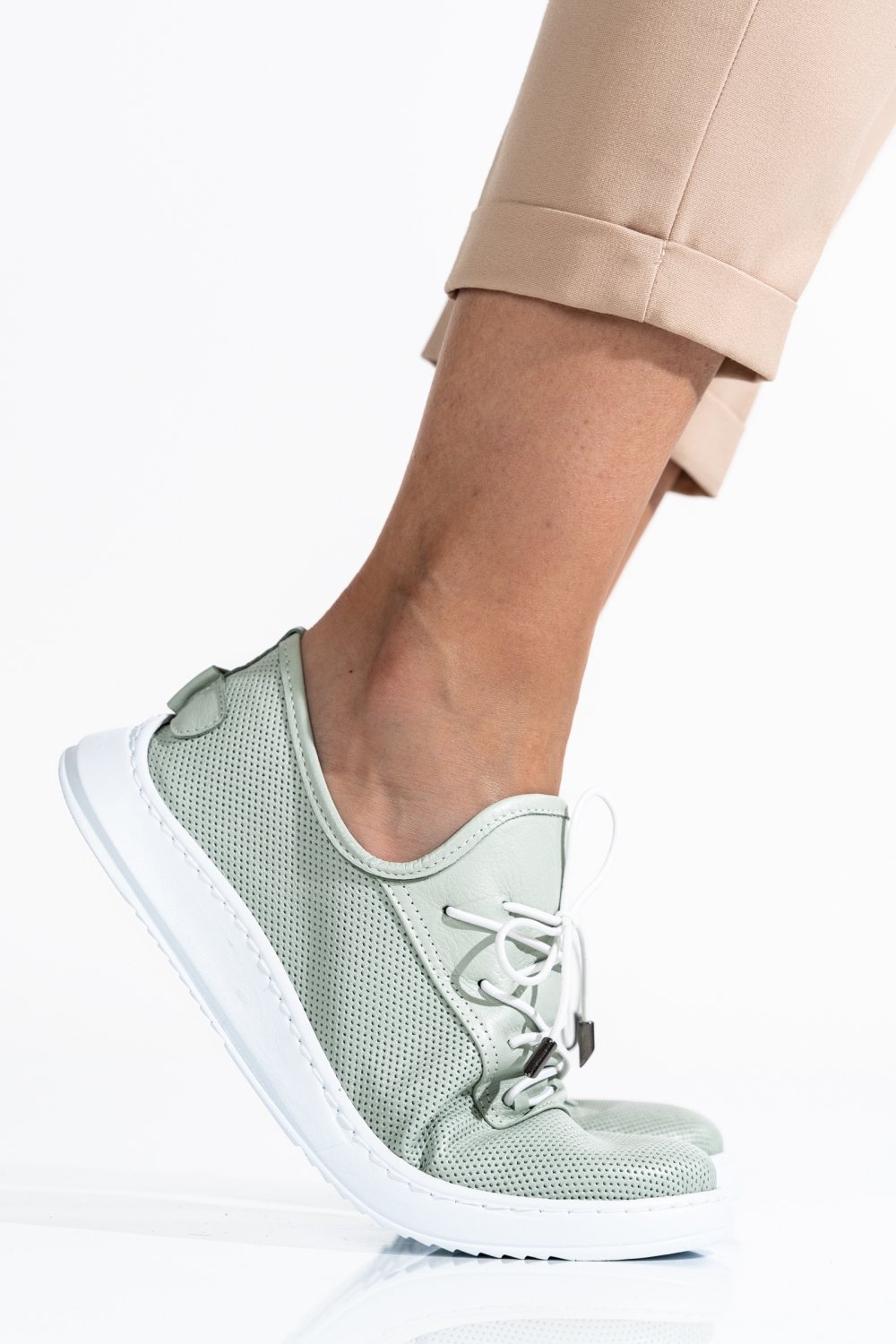 PANTOFI OLIVE PIELE NATURALA AKD23039