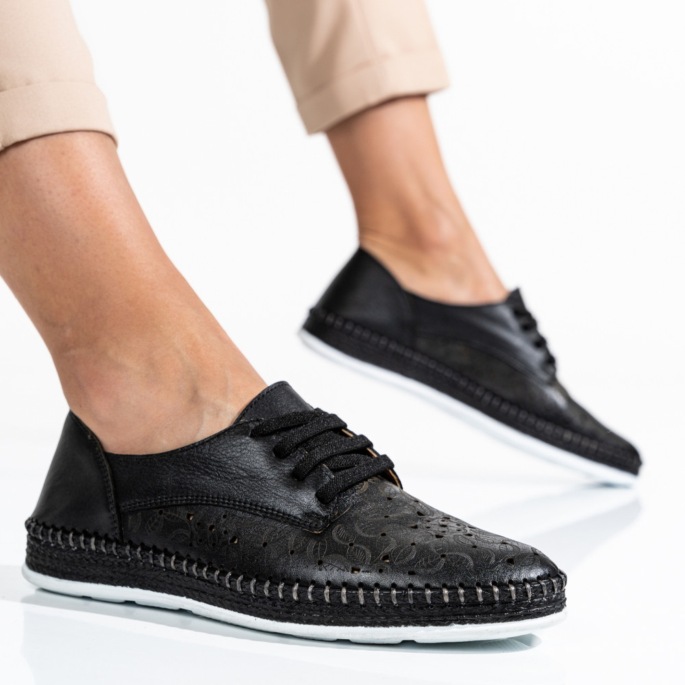 PANTOFI NEGRI PIELE NATURALA APCKG02