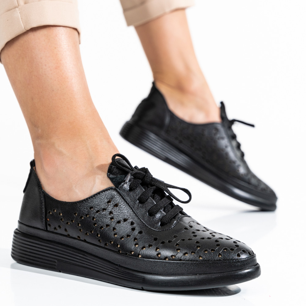 PANTOFI NEGRI PIELE NATURALA APCKD02