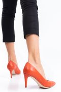 PANTOFI PORTOCALII PIELE NATURALA 1S77218