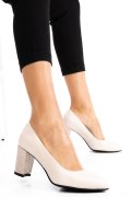 PANTOFI CREM GLITTER PIELE NATURALA 3S77015