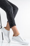 PANTOFI SPORT ALBI PIELE NATURALA ASPKD002