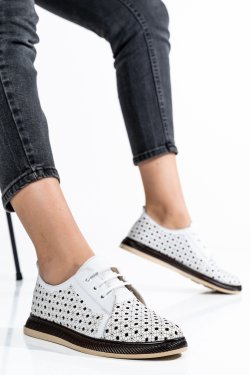 PANTOFI ALBI PIELE NATURALA APCK990