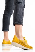 PANTOFI SPORT GALBENI PIELE NATURALA APCKD03