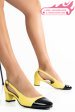 Pantofi galben negru piele naturala 1pc464