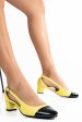 Pantofi galben negru piele naturala 1pc464