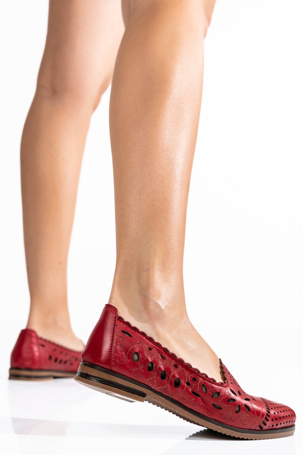BALERINI ROSII PIELE NATURALA APCK2030