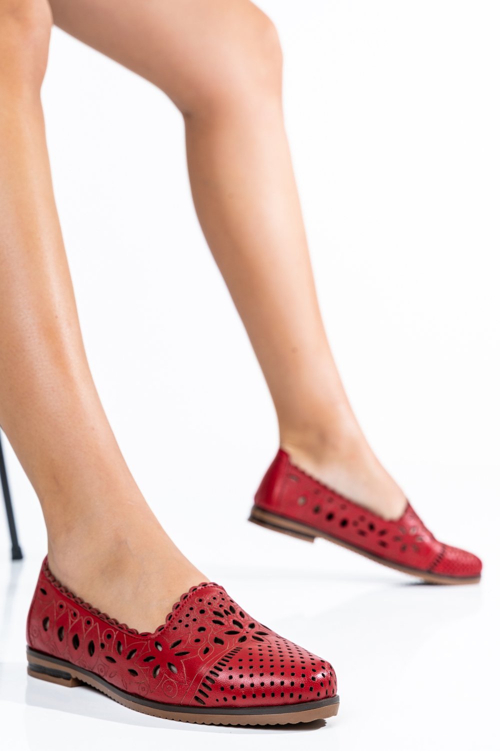 BALERINI ROSII PIELE NATURALA APCK2030