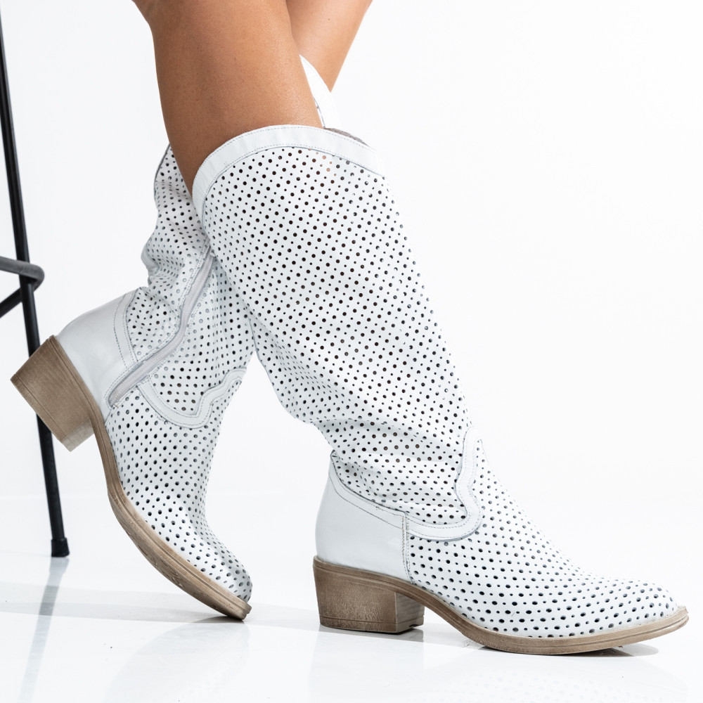 CIZME ALBE PIELE NATURALA 2S7721821NP