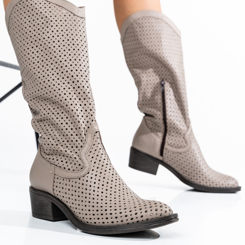 CIZME BEJ PIELE NATURALA 2S7721821NP