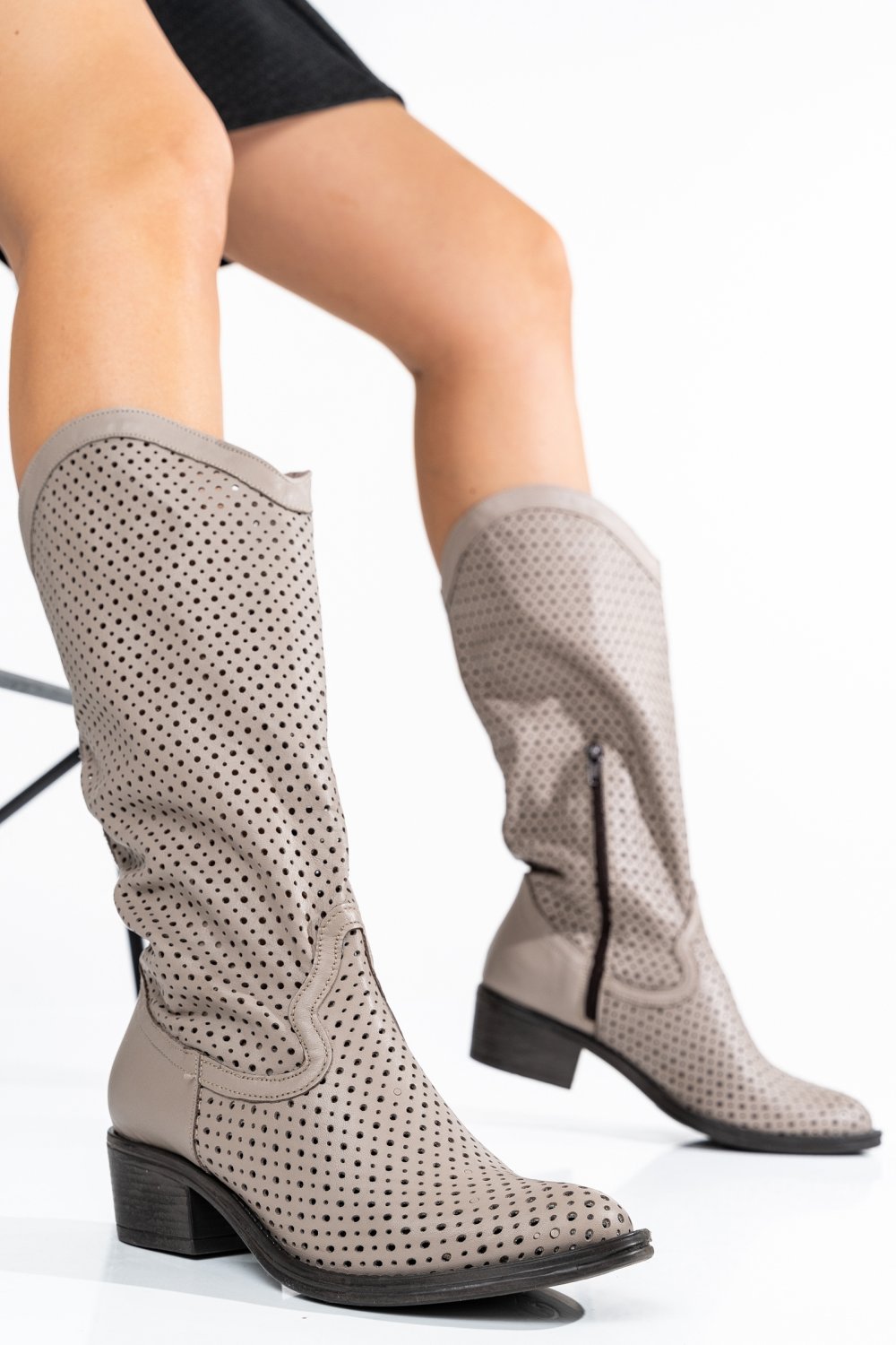 CIZME BEJ PIELE NATURALA 2S7721821NP