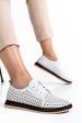 Pantofi albi piele naturala apck660