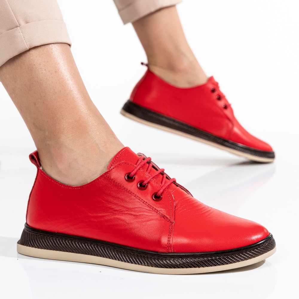 PANTOFI ROSII PIELE NATURALA APCK550