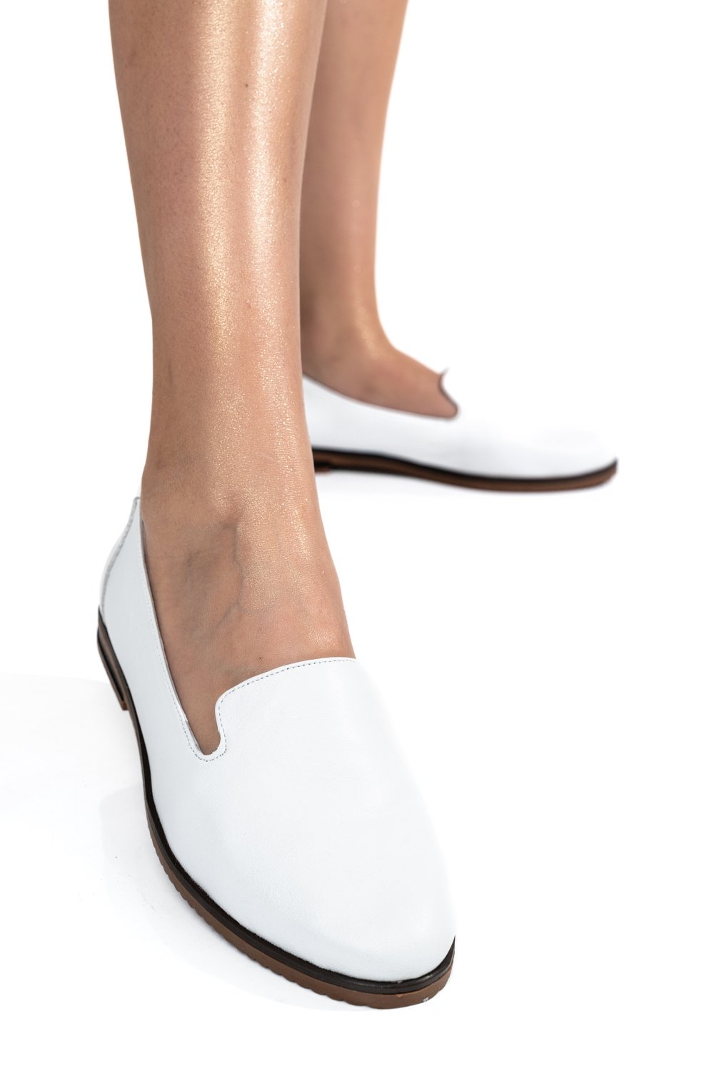 BALERINI ALBI PIELE NATURALA APCK311