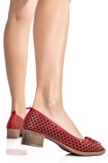 PANTOFI ROSII PIELE NATURALA  APCK505