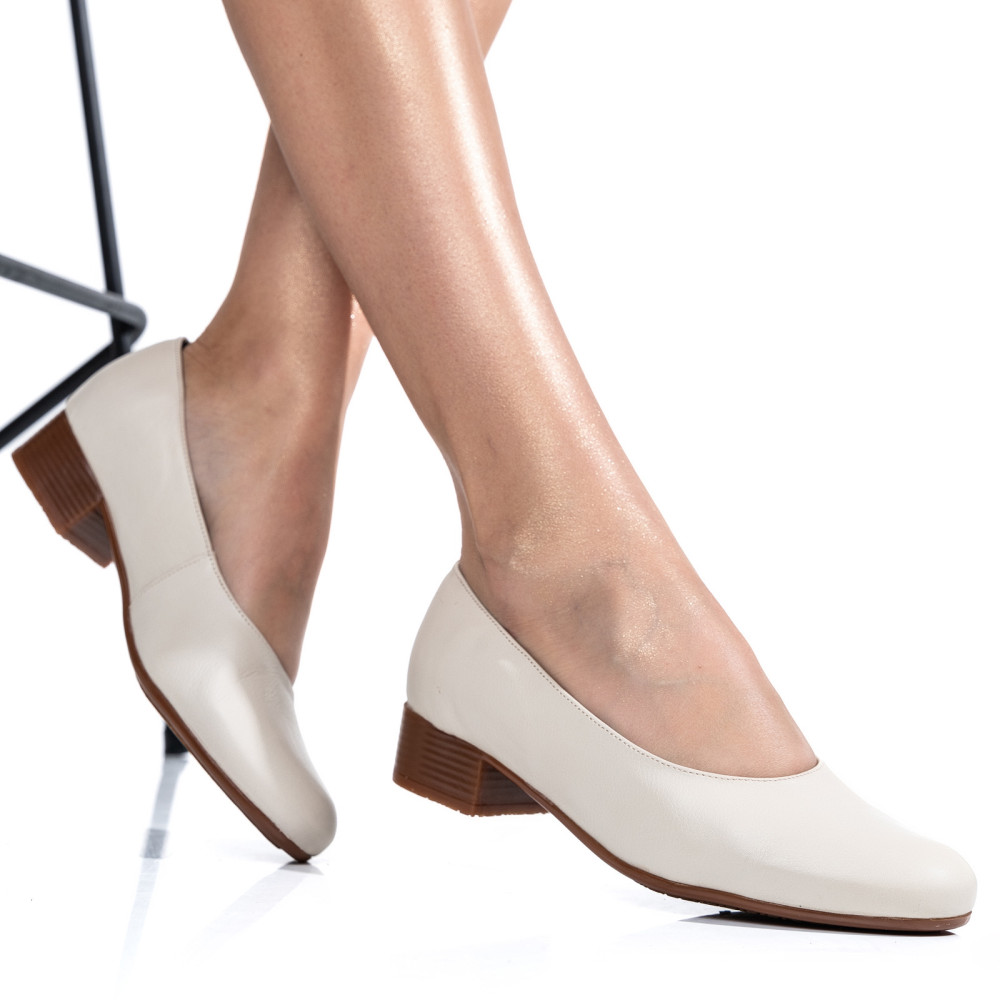 PANTOFI BEJ PIELE NATURALA 2S77040
