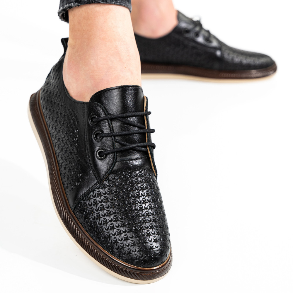 PANTOFI NEGRI PIELE NATURALA APCK880