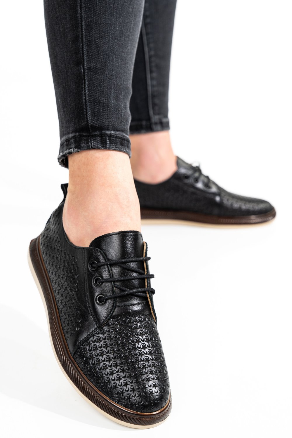 PANTOFI NEGRI PIELE NATURALA APCK880