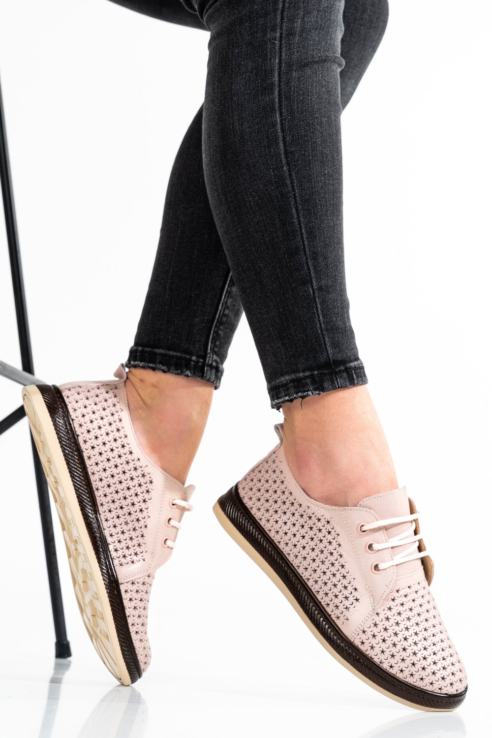 PANTOFI ROZ PIELE NATURALA APCK880