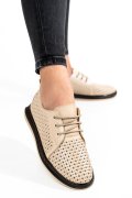 PANTOFI BEJ PIELE NATURALA APCK880