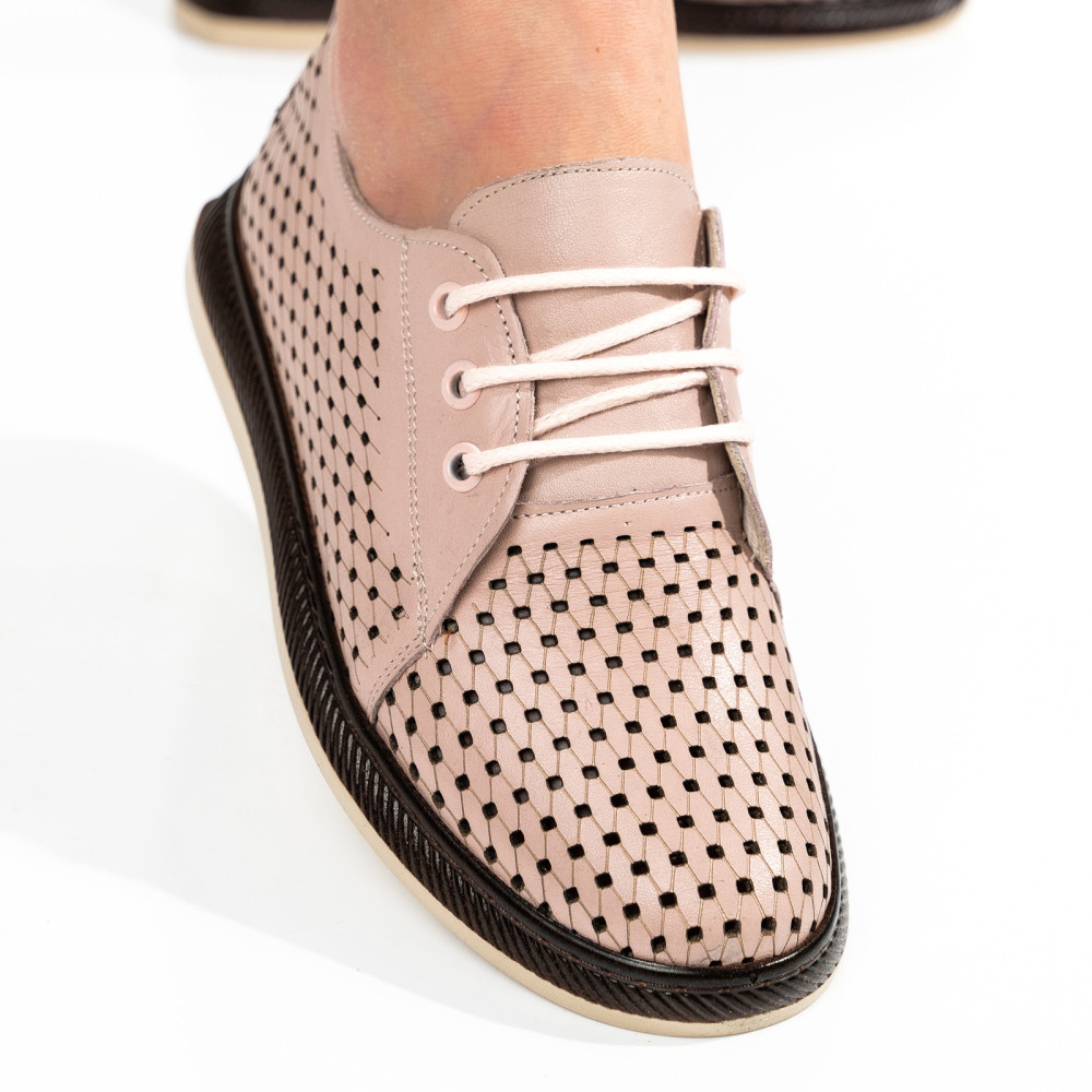 PANTOFI ROZ PIELE NATURALA APCK660