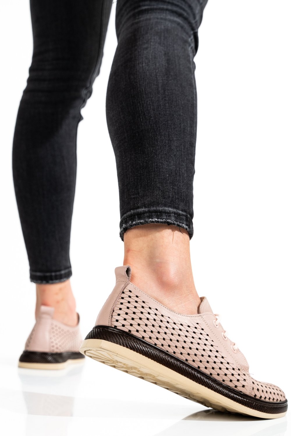 PANTOFI ROZ PIELE NATURALA APCK660