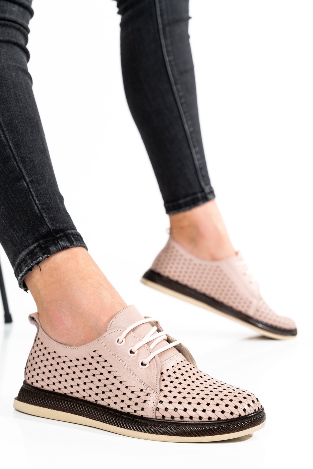 PANTOFI ROZ PIELE NATURALA APCK660