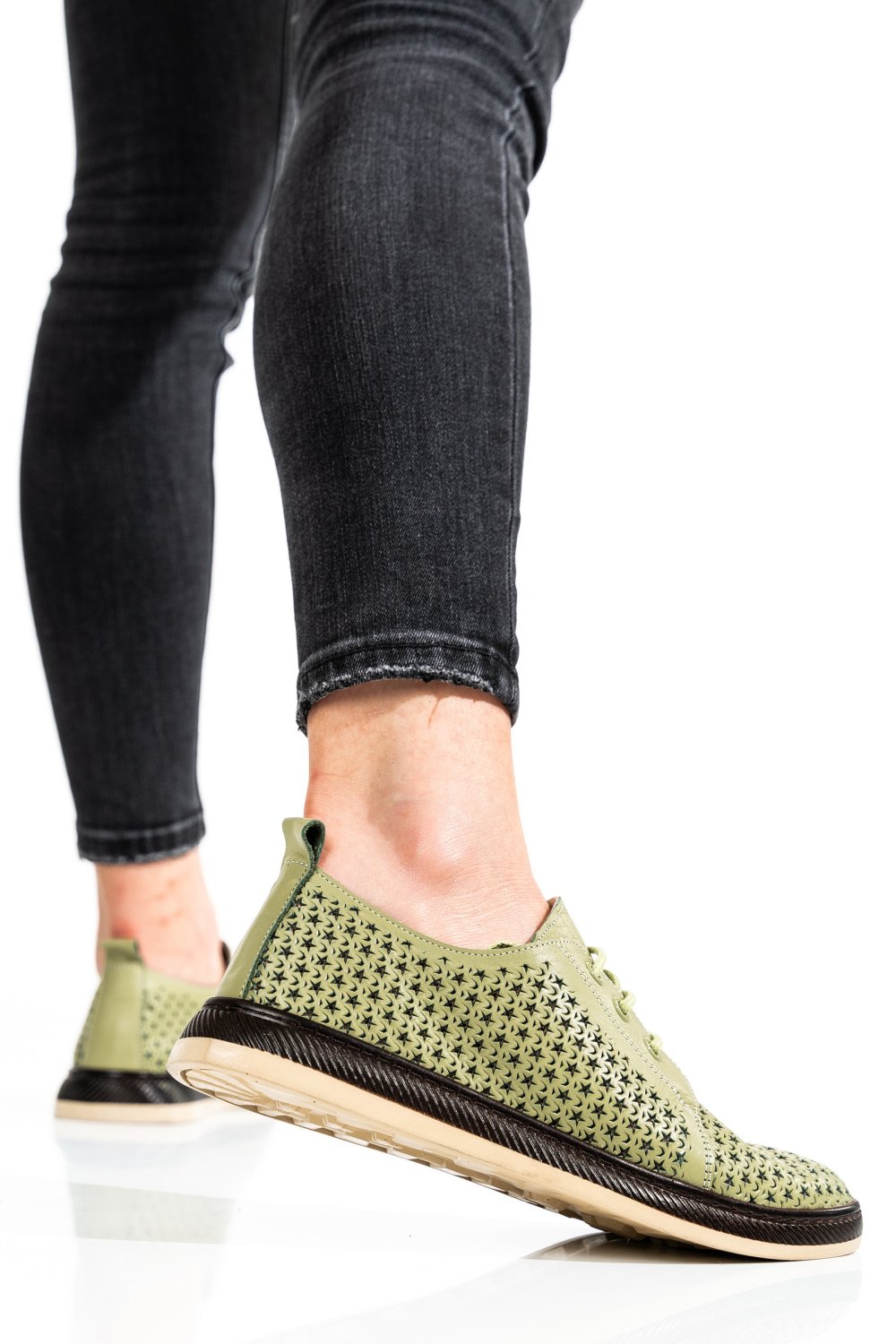 PANTOFI OLIVE PIELE NATURALA APCK880