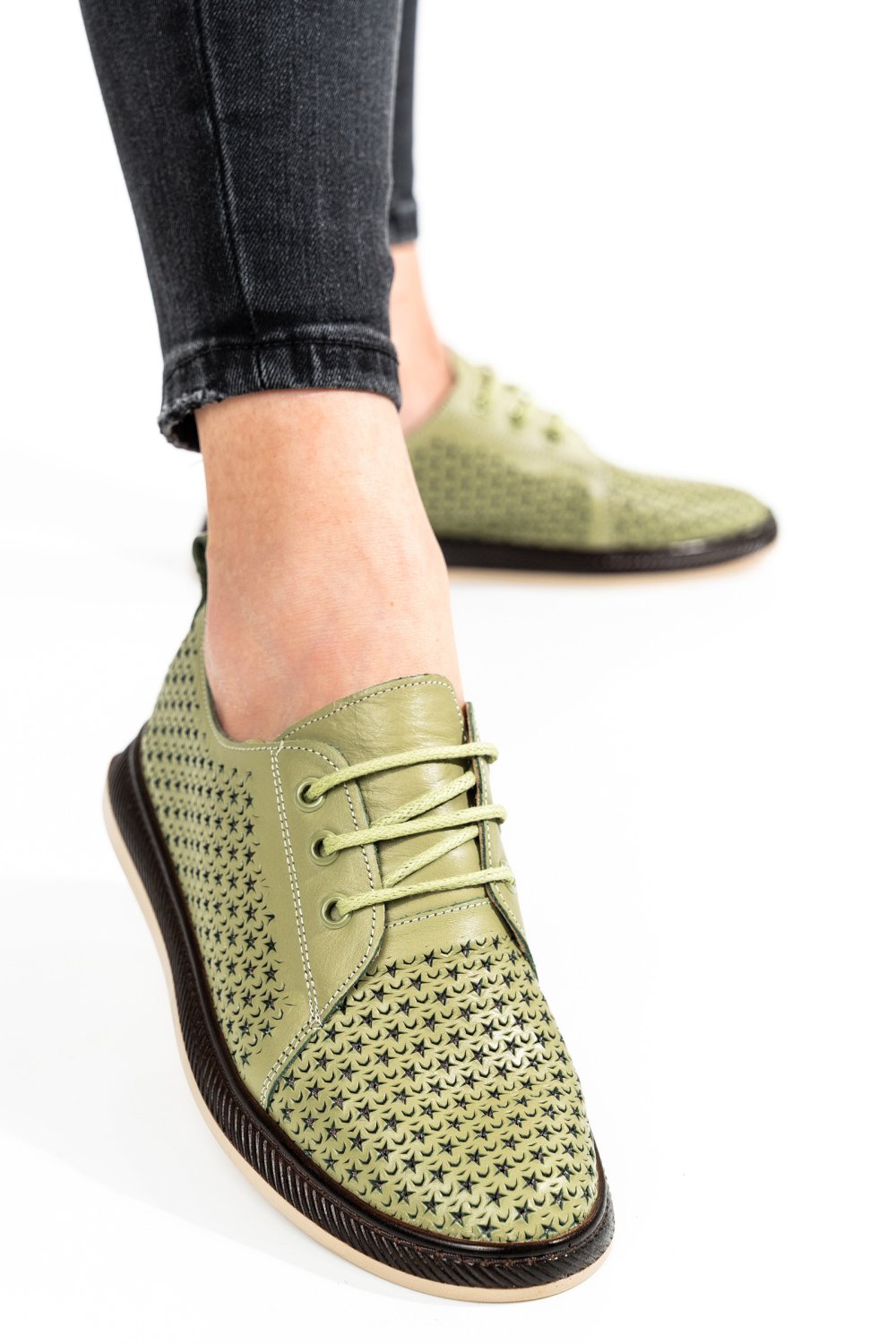 PANTOFI OLIVE PIELE NATURALA APCK880