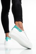 PANTOFI SPORT DAMA PIELE NATURALA ALB BLEU 3S77001B