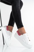 PANTOFI SPORT DAMA PIELE NATURALA ALB ROZ 3S77001B