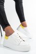 Pantofi sport dama piele naturala alb galben 3s77001b