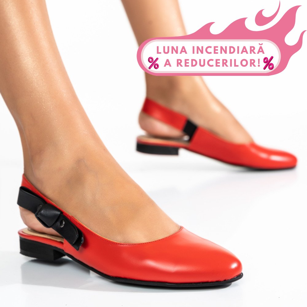SANDALE ROSII PIELE NATURALA 6S7700