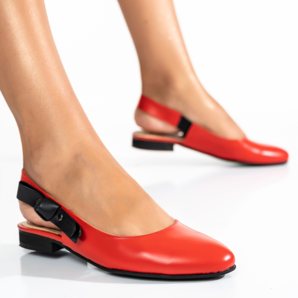 SANDALE ROSII PIELE NATURALA 6S7700
