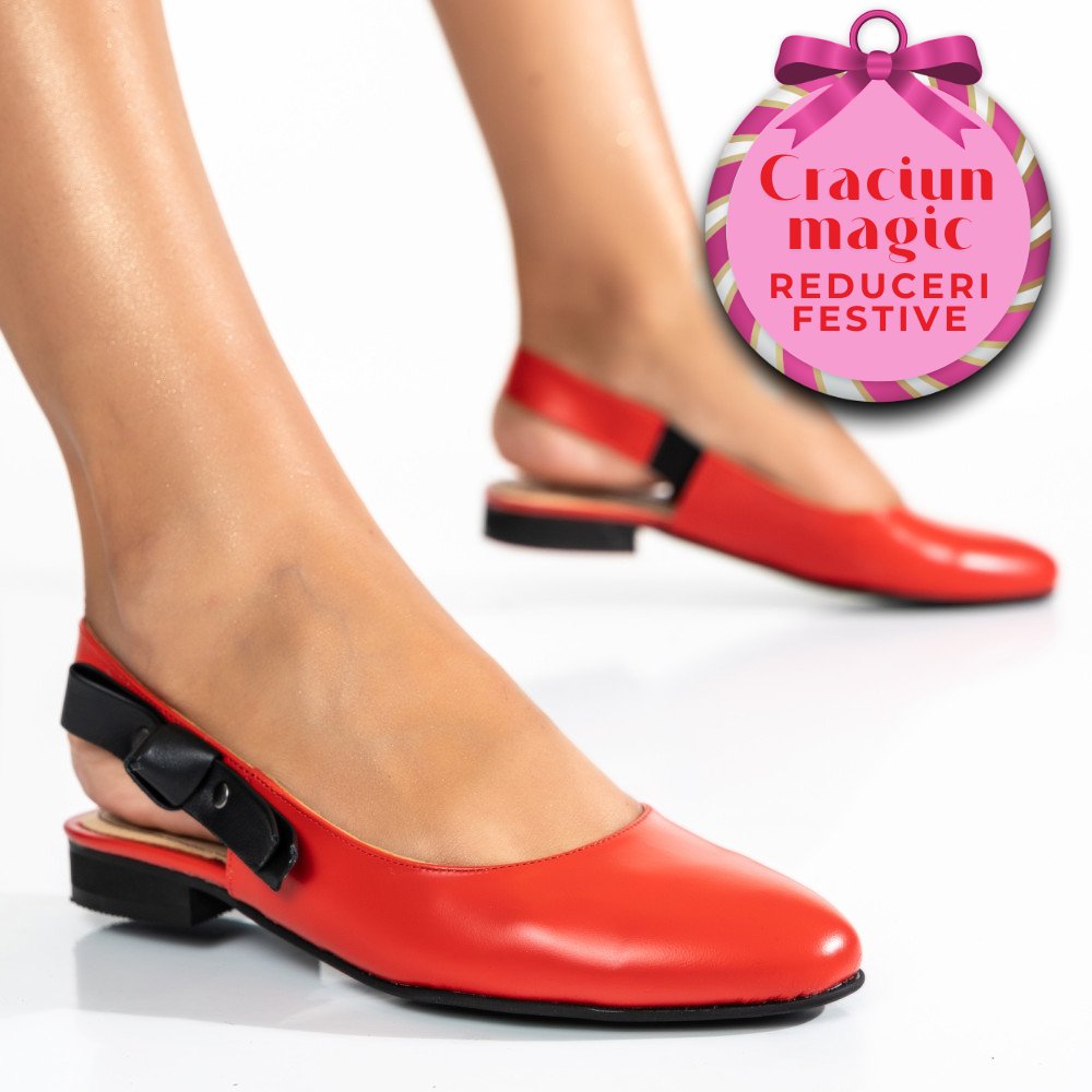 SANDALE ROSII PIELE NATURALA 6S7700