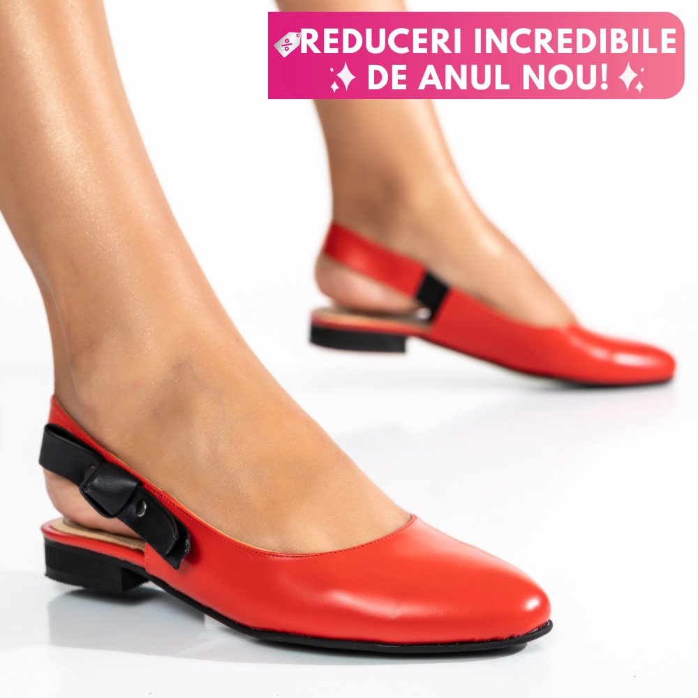 SANDALE ROSII PIELE NATURALA 6S7700