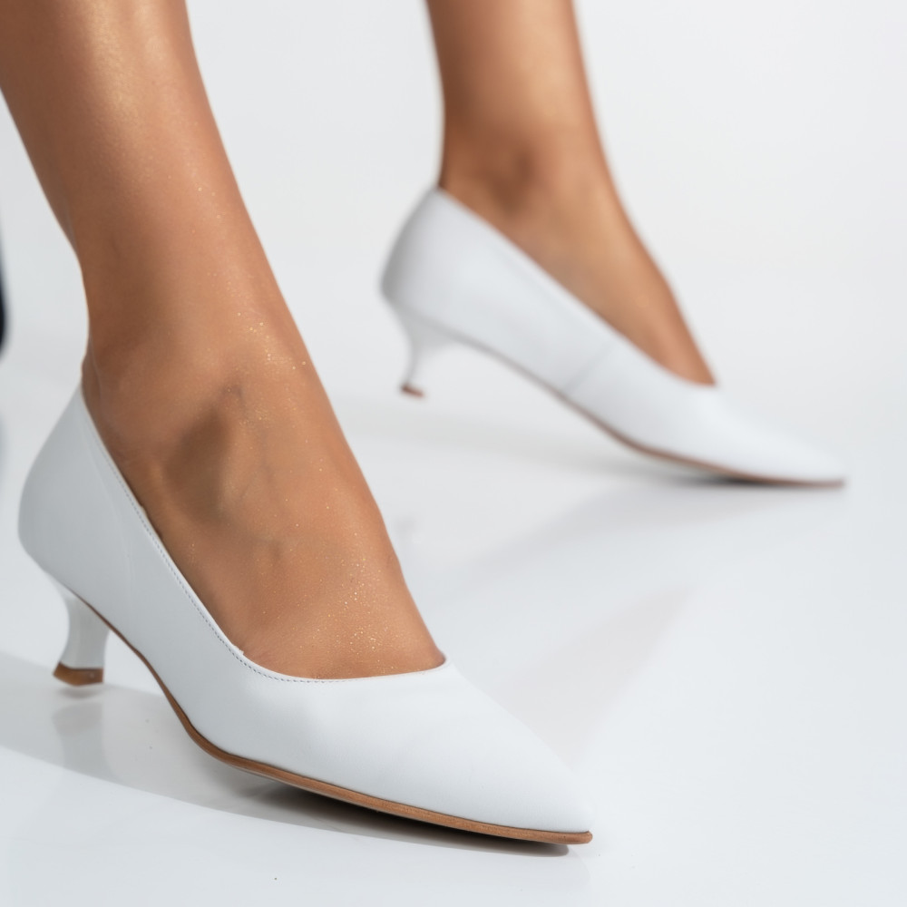 PANTOFI ALBI PIELE NATURALA 1PC444