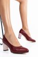 Pantofi visiniu glitter piele naturala 1pc600