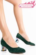 PANTOFI VERZI PIELE NATURALA INTOARSA 1PC507