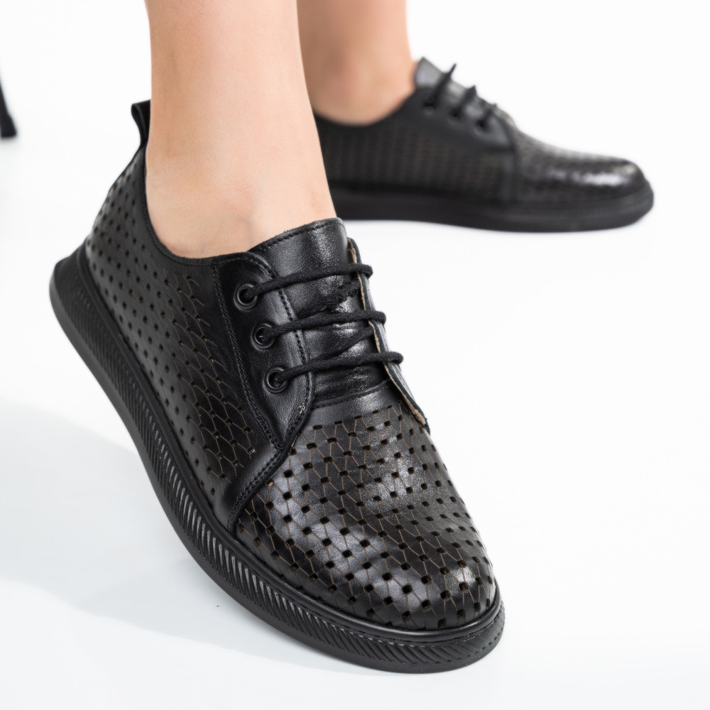 PANTOFI NEGRI PIELE NATURALA APCK660