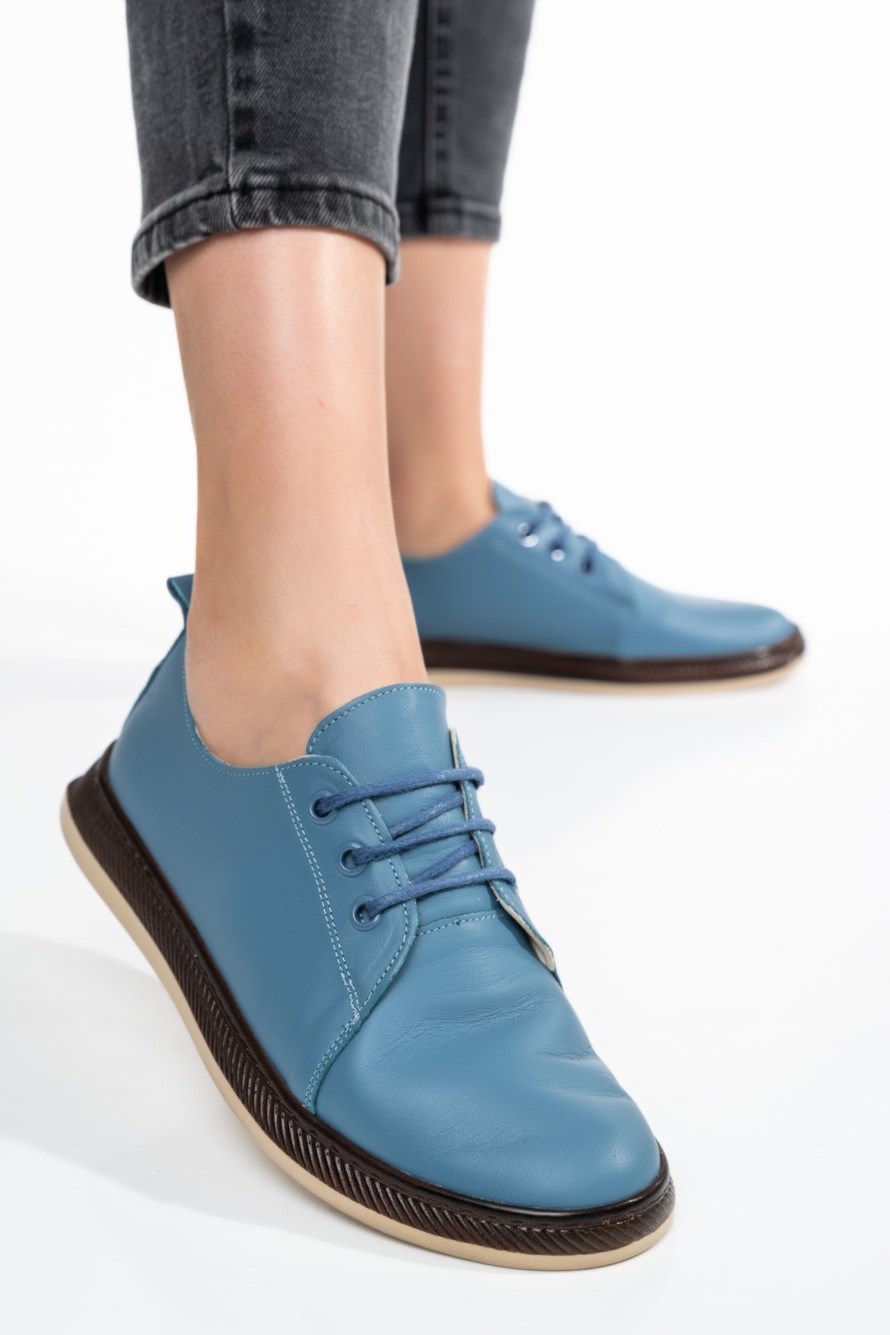 PANTOFI ALBASTRI PIELE NATURALA APCK550