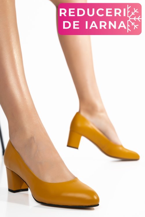 Pantofi mustar piele naturala 1pc500